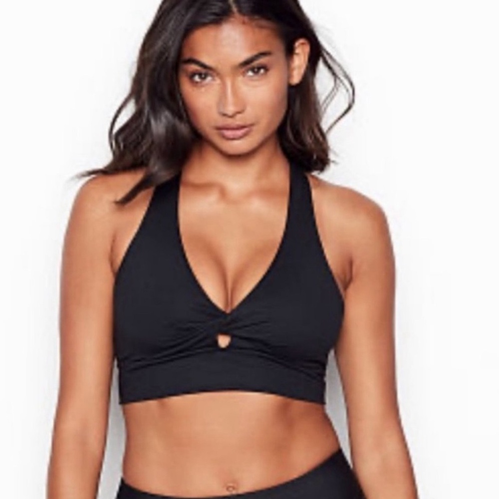 Victoria Secret twist front black sports bra L